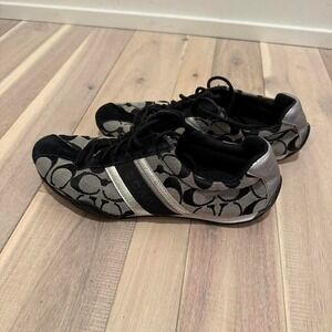 Vtg Coach black and silver trainers Sz 8  #lifestyle #sneakers